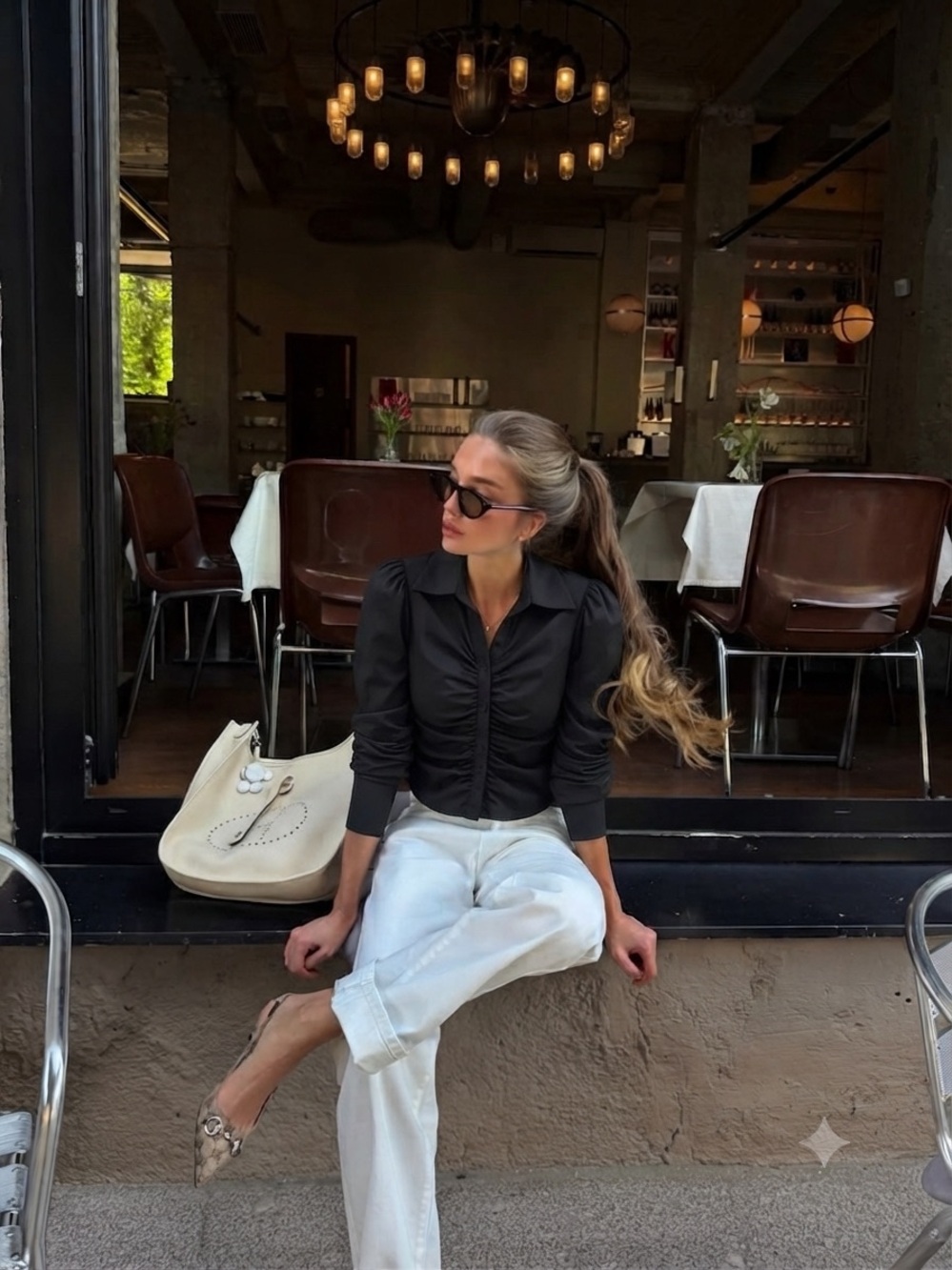 Theory Women's Ruched Button-Down Shirt